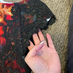 Maggy London crepe dress with lace